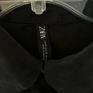 Short sleeve button up black dress from ZARA